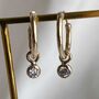 Cushion Cut Diamond Hoops On Solid Gold, thumbnail 7 of 7