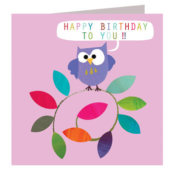 Owl Birthday Greetings Card, 4 of 4