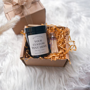 Custom Text Soy Wax Vegan Candle Set / Your Own Text, 2 of 5