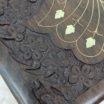 Girlfriend Gift; Wooden Floral Inlaid Gift Box, 6 of 7