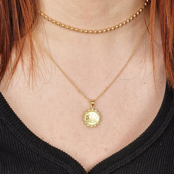 18ct Gold Plated Ball Chain Choker Necklace, 2 of 6
