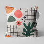 Abstract Cushion Cover With Plants And Flowers, thumbnail 1 of 7