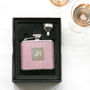 Personalised Monogram Diamante Hip Flask With Funnel, thumbnail 5 of 5