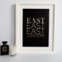 East London Gold Typography Print, thumbnail 2 of 3