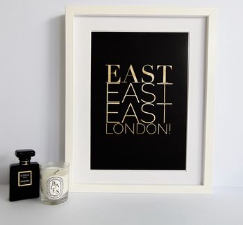 East London Gold Typography Print, 2 of 3