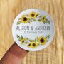 Personalised Sunflower Flowers Round Sticker Sheet, thumbnail 1 of 3