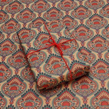 Peacock Feather Patterned Gift Wrap, 3 of 4