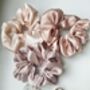 Lina Soft Scrunchie Set Of Three Blush Pink, thumbnail 1 of 5