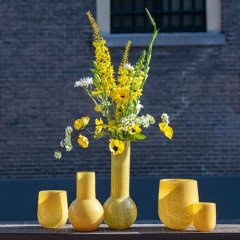 Glass Barrel Vase Corn Yellow, 6 of 6