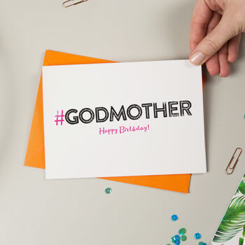 Hashtag Godmother Birthday Card, 3 of 3