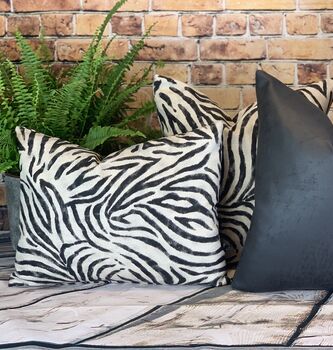 Zebra Print Linen Mix Cushion, 5 of 12