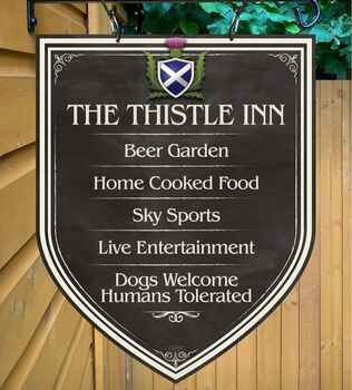 Thistle Inn Personalised Home Pub Sign Man Cave Sign, 4 of 9