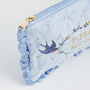 Forget Me Not Blue Velvet Embroidered Pouch, thumbnail 7 of 7