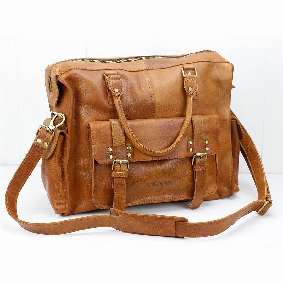 leather weekender bag by scaramanga | notonthehighstreet.com