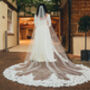 Nina Dramatic Flower Lace Wedding Veil, thumbnail 1 of 7