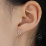 Sterling Silver Minimalist Open Droplet Stud Earrings, thumbnail 11 of 12