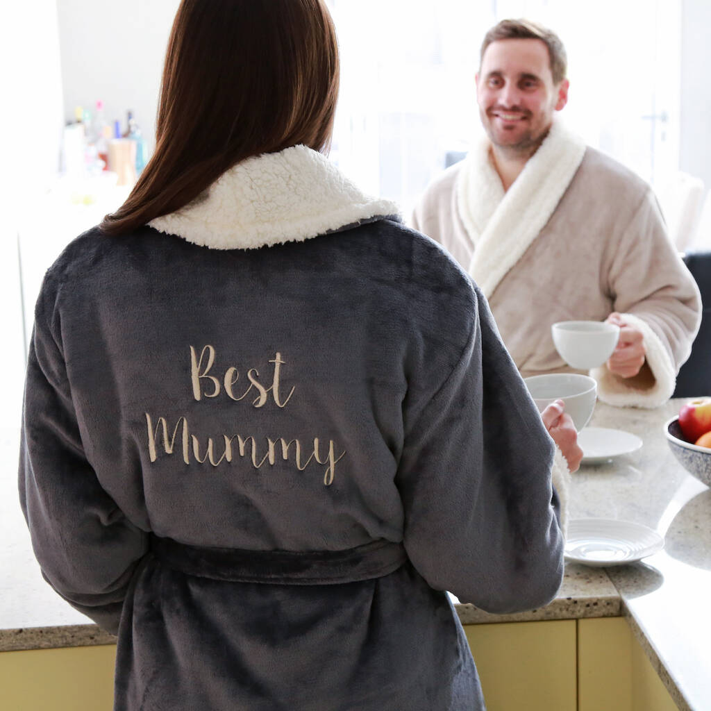 Personalised Sherpa Style Fleece Dressing Gown, 1 of 12
