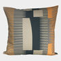 Square Combed Stripe Cushion Charcoal / Orange / Taupe, thumbnail 1 of 3