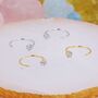 Sterling Silver Minimalist Huggie Hoops With Sparkly Cz Crystals, thumbnail 3 of 11
