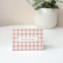 Sending Hugs Pink Gingham Mini Greetings Card, thumbnail 1 of 3