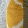 Silk Ikat Yellow Cushion Cover, thumbnail 3 of 7