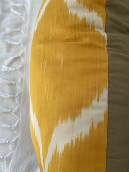 Silk Ikat Yellow Cushion Cover, 3 of 7