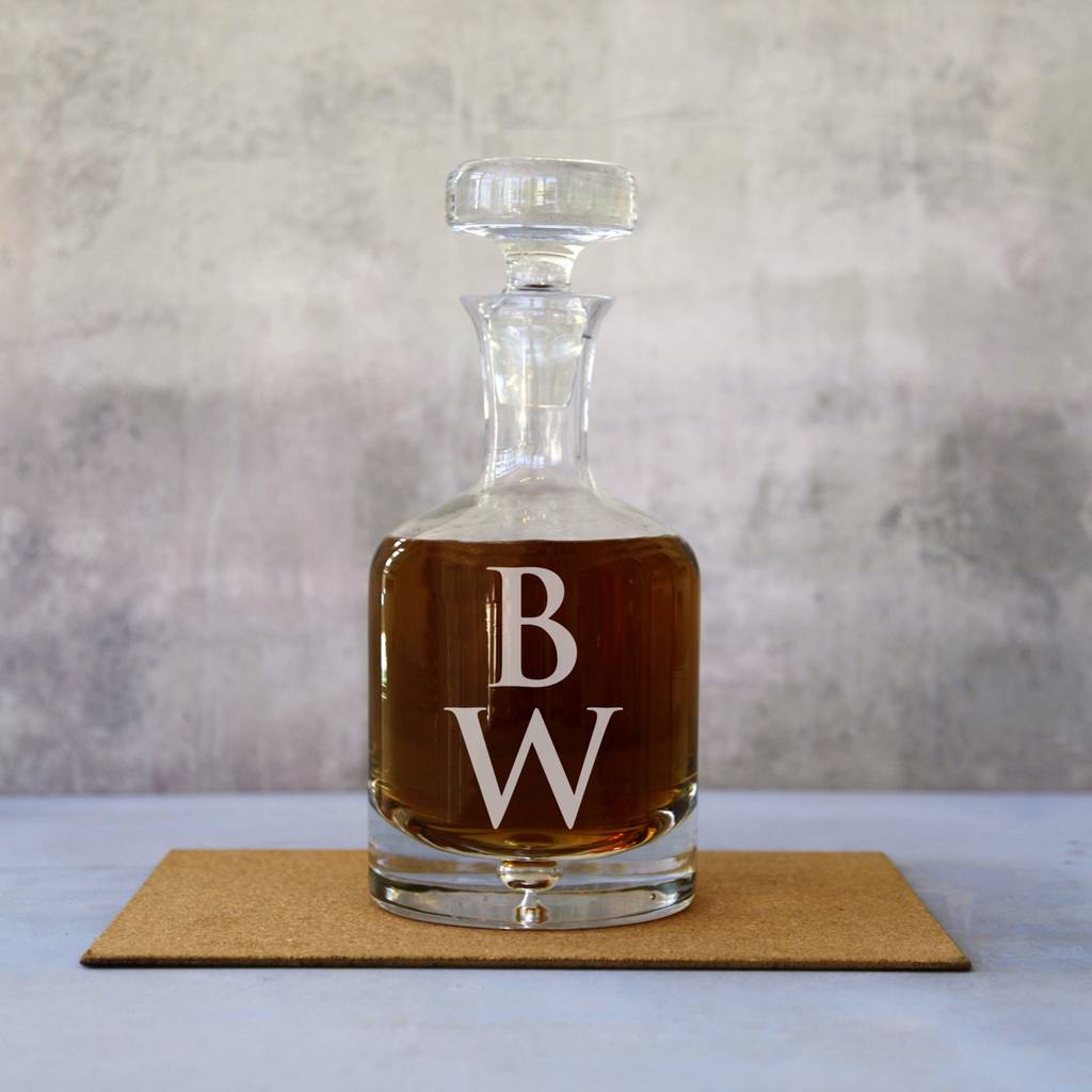 personalised monogram decanter by the glass yard