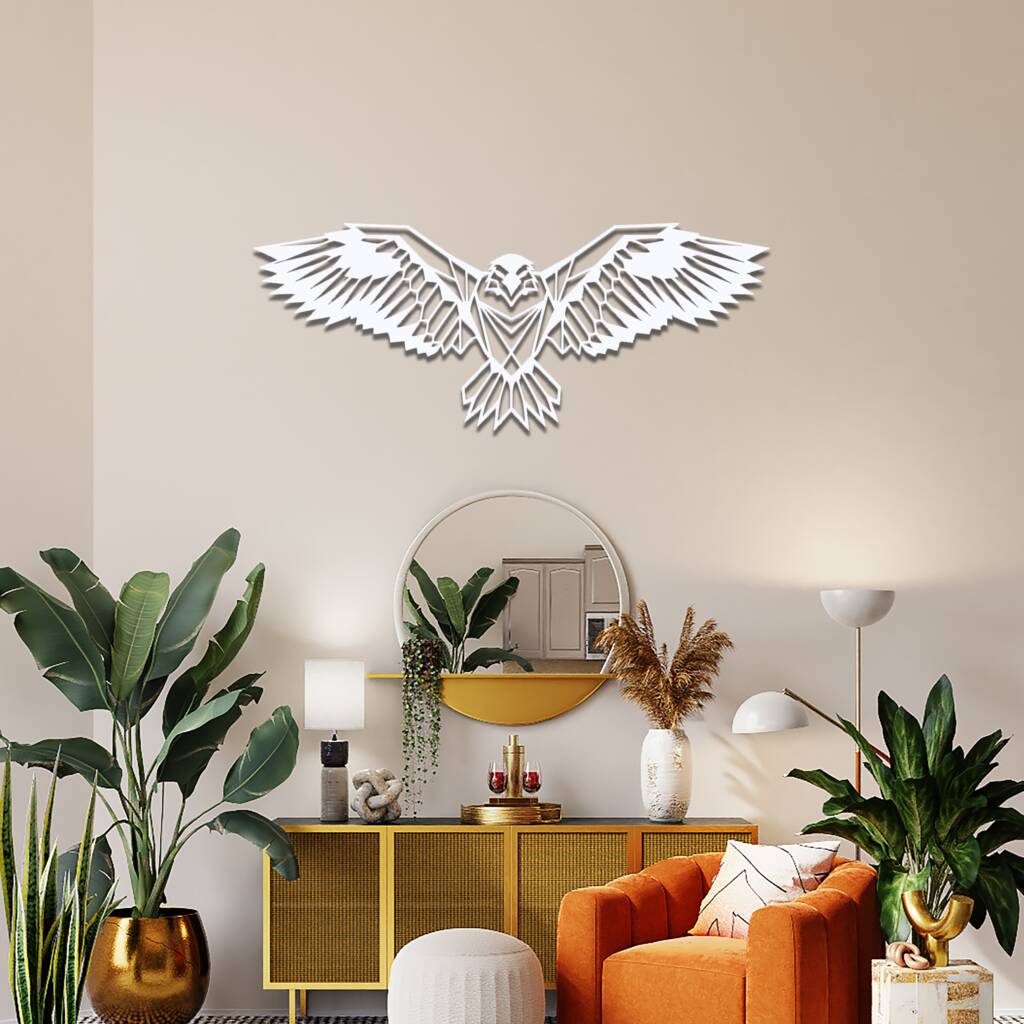 Wooden Geometric Eagle Wall Art Home Wall Decor By Duke Craft