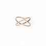 Cross Kiss X Ring Rose Or Gold Vermeil 925 Silver, thumbnail 5 of 11