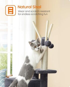 Cat Tree Cat Tower Scratching Post Stand, 5 of 9