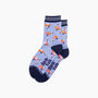Bees Floral Posy Bamboo Socks In Blue, thumbnail 3 of 4