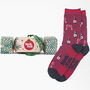 Red Wine Bamboo Socks Men's Christmas Cracker Hanging Tree Decoration, thumbnail 1 of 5