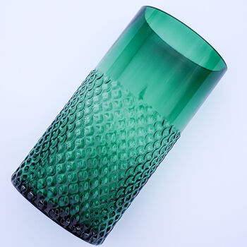 Green Textured Recycled Glass Vase, 4 of 6