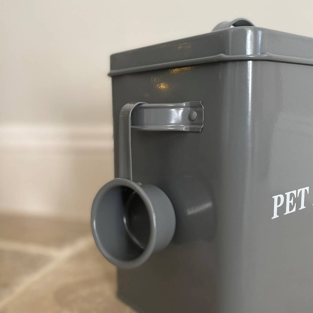 Pet Food Storage Tin In French Grey By Garden Selections