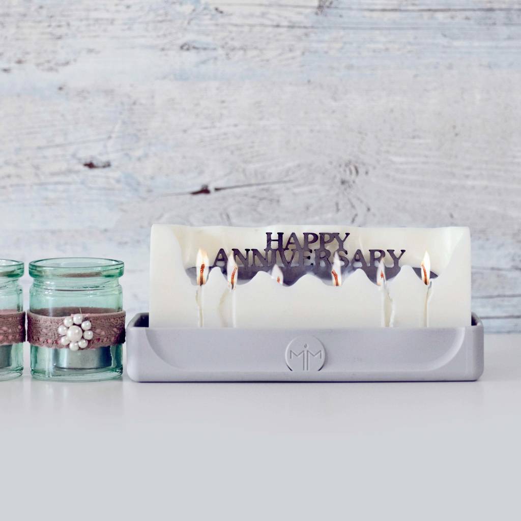'Happy Anniversary' Hidden Message Candle By Melting Messages