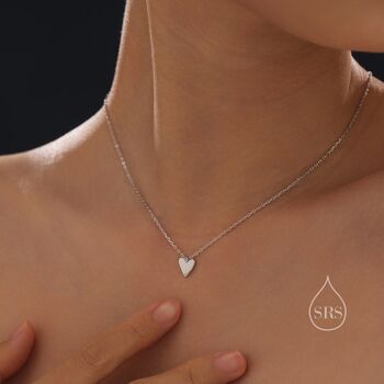 Extra Tiny Heart Pendant Necklace In Sterling Silver, 5 of 9