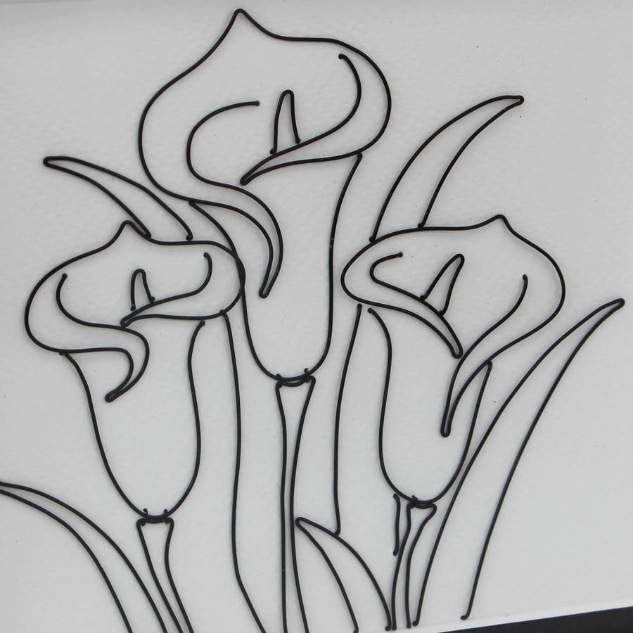 Framed Original 2D Wire Callas Flower Artwork Framed Original 2D Wire Callas Flower Artwork