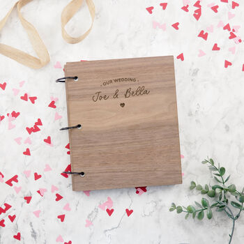 Personalised Scrapbook Wedding Guest Book For Couple, 8 of 10