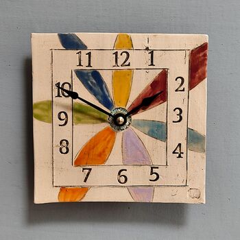 Large Numbers Floral Bright Wall Clock, 4 of 6