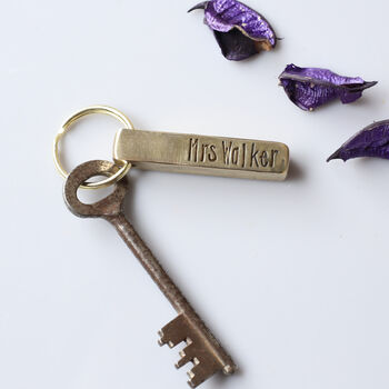 Thank You Teacher, Personalised Bronze Bar Keyring, 3 of 8
