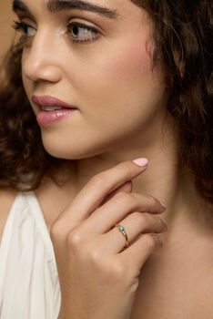 Dainty American Turquoise Gold Ring, 2 of 6