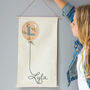 Personalised Baby Name Wall Hanging With Balloon, thumbnail 1 of 5