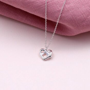 Hug In The Heart Sterling Silver Necklace, 2 of 3