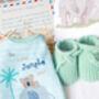 Baby Gift, Green And White Postable Letterbox Hamper, thumbnail 5 of 5