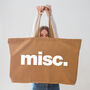 Tan Oversized Tote Bag. Misc Bag. Large Canvas Shopper, thumbnail 1 of 3