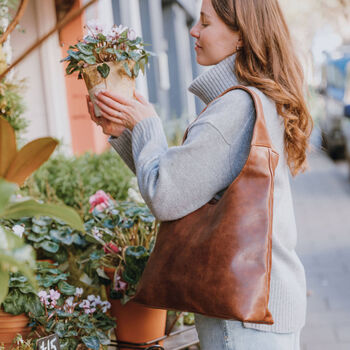 Minimalist Leather Hobo Tote Bag, 2 of 8