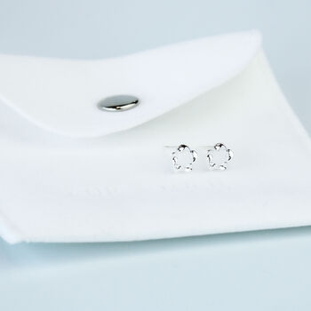 Sterling Silver Twisted Circle Stud Earrings, 3 of 4