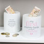 Personalised Pink My First Ceramic Money Box, thumbnail 3 of 4