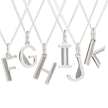Sterling Silver Art Deco Initial Necklace, 6 of 10