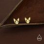 Sphynx Cat Stud Earrings In Sterling Silver, thumbnail 2 of 11
